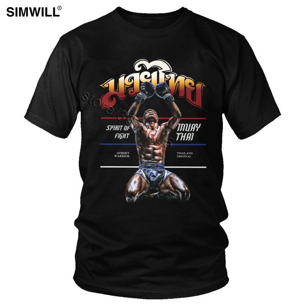 

original brand muay thai t-shirt novelty thailand fighter warrior cotton t-shirt men short sleeved crew neck spirit of fight tee