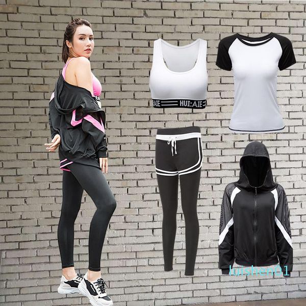 

2020y family of four sports suit female yoga clothes fall and winter leisure big yards a generation of f l01, White;red