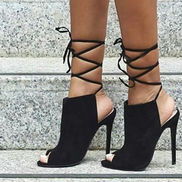 

women's strap stiletto heel fashion sandals, Black