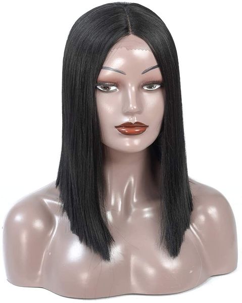 

selling 13x4 blunt cut bob wig short lace front human hair wigs brazilian straight bob wigs with baby hair remy lace front wig, Black