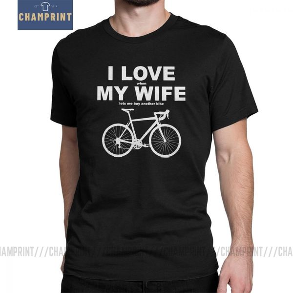 

я когда моя жена позволяет мне купить еще велосипед men t shirt урожай хлопка короткие рукава тис crew neck футболки плюс размер tops