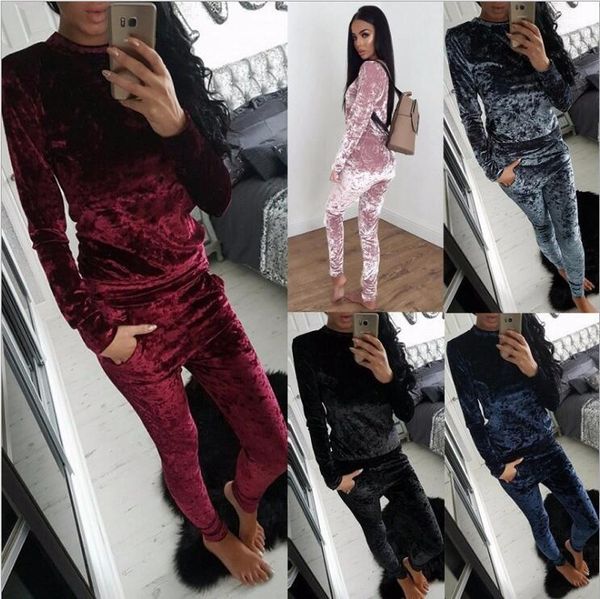 

designer women fitness two pieces set tracksuit long sleeve crop letters print elastic skinny leggings sportswear slim outfit, Gray