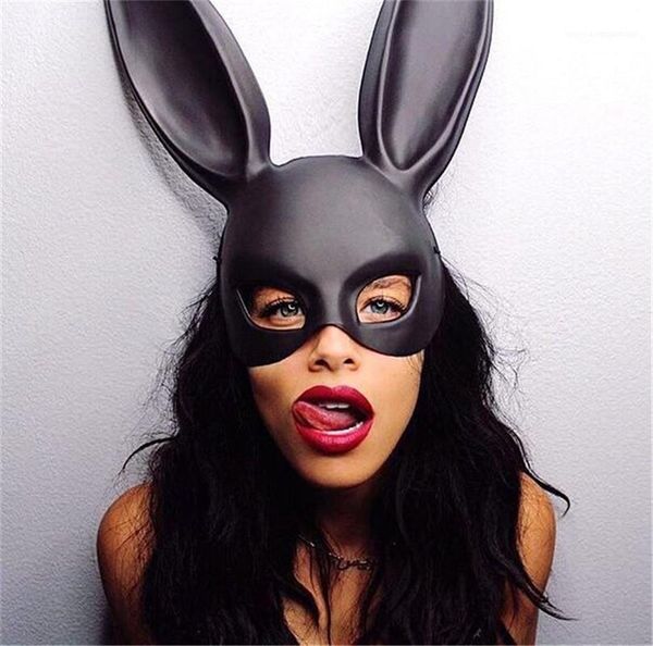 

designer mask women cosplay mask solid color big ear masquerade mask halloween costume accessories, Silver