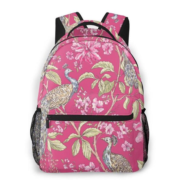 

oln backpack women shoulder bag for teenage girls peacock floral print bagpack female ladies school backpack