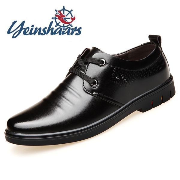 

2020 new mens oxford casual shoes vintage lace-up solid formal shoes fashion elegant leather men leisure walk adulto, Black