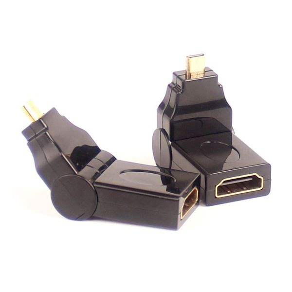 

hd22 rotatable micro hdmi male to hdmi female converter connector adapter 100pcs