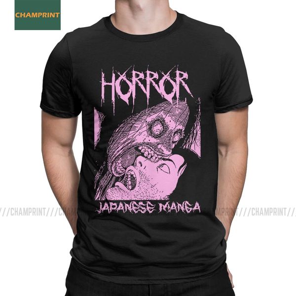 

ужас японского manga зомби junji ито футболка мужчины хлопок футболка японского аниме манг япония отаку horror тройник с коротким рукавом