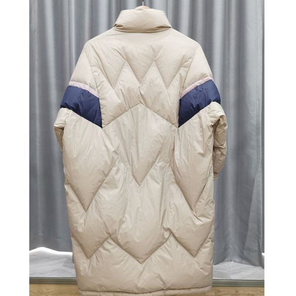 

down duck winter down coat brand women warm white jacket parka collar loose jacket stand 2021 long feamle lptut, Black