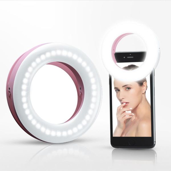 

flash heads selfie ring light, led circle light clip on phone rechargeable, adjustable brightness for android
