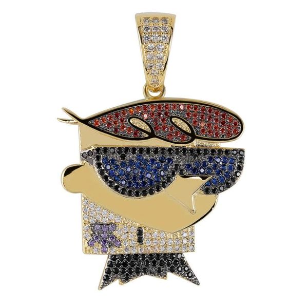 

pendant necklaces oh dexter necklace men iced out cz chains hip hop/punk gold silver color charms jewelry party gifts
