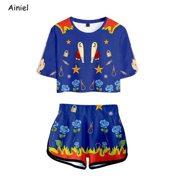 

women's tracksuits 2021 birds of prey shirt cosplay costume clothing set sport suit girls quinn t shorts disfraz clothes t-shirt tees, Gray