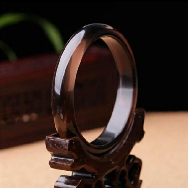 

precious natural obsidian gems stone crystal fashion woman lady natural obsidian bangle 60mm 61mm 62mm 63mm, Black