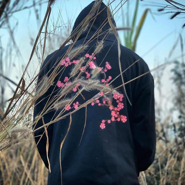 

19SS Cherry Blossoms Hoodie Logo Printing Hooded Sweatshirt Fashion Hoodies Men Women Casual Coat Top HFLSWY313