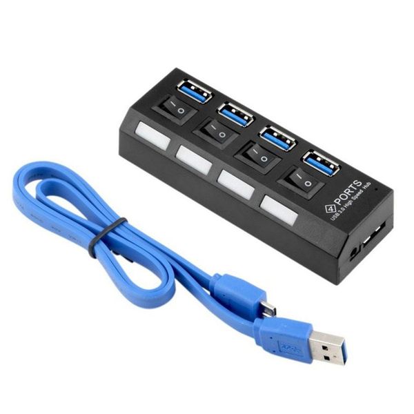 

cgjxsmini usb 3 .0 hub 4 ports 5gbps high speed with on /off switch usb 3 .0 hub splitter adapter for pc laptop