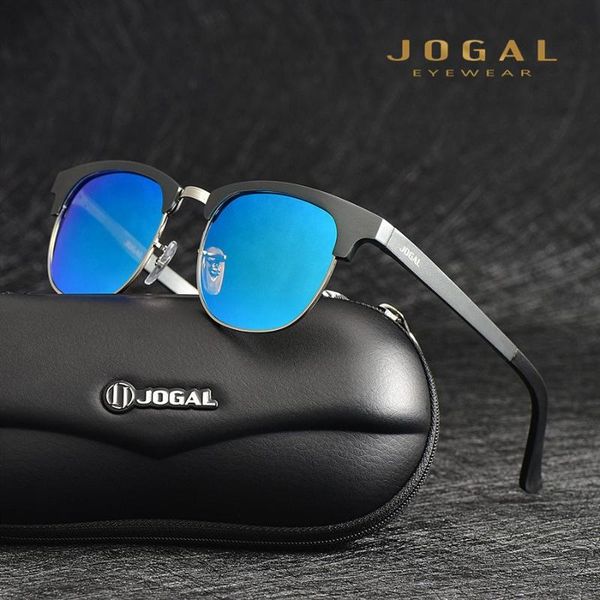 

jogal half rim sunglasses men's cool polarized classic sun glasses man coating lens driving male shades 8090, White;black