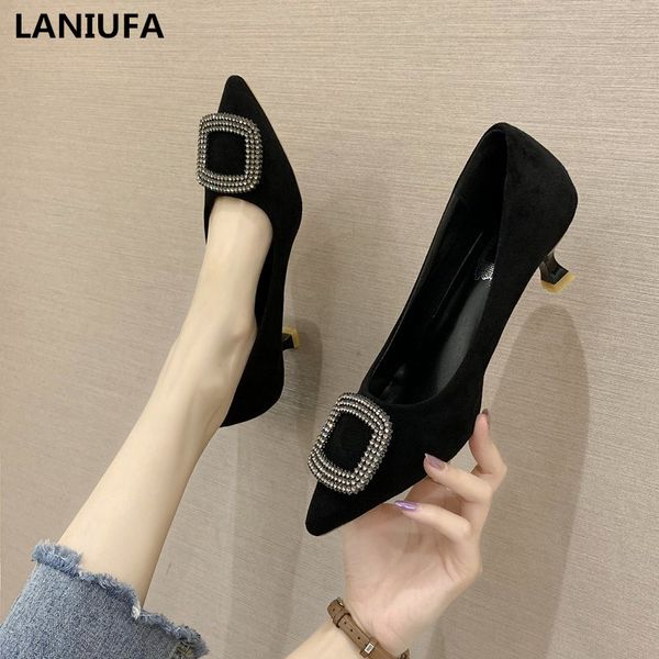 

dress shoes fashion woman high heels sandals female platform pointed toe slip on pumps party women mujer, Black