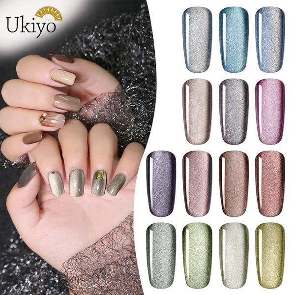 

nail gel ukiyo 10ml 5d cat eye uv polish soak off semi permanant magnetic manicure nails art varnish, Red;pink