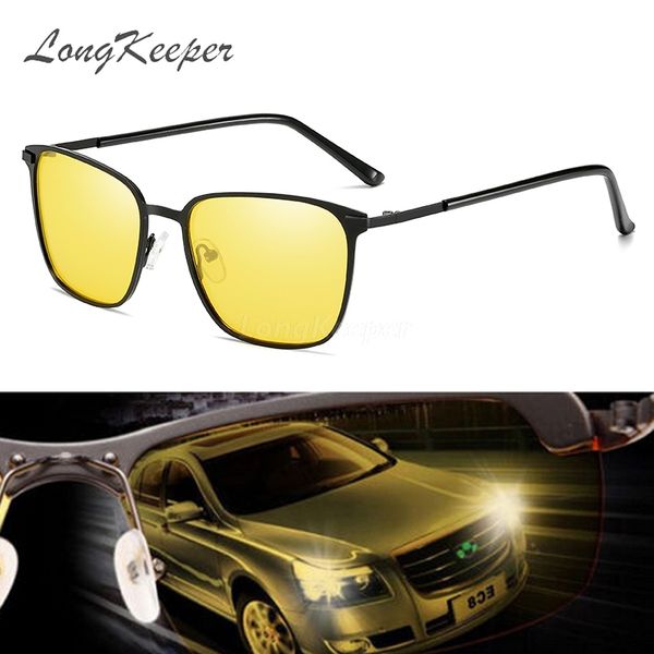 

sunglasses longkeeper car polarizer men's night vision women uv400 polarized driving sun glasses yellow lens anti-glare okulary, White;black