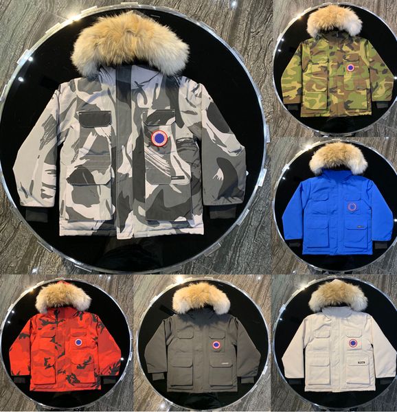 

new boy canada child winter down parka brand designer winter 90% white velvet down jacket outdoor sports norther down jacket, Blue;gray
