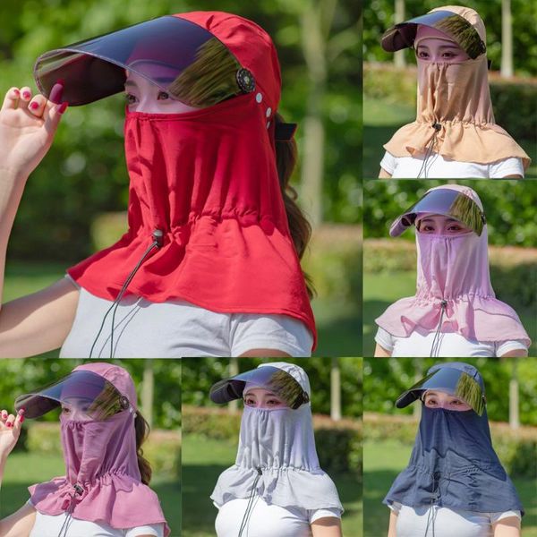 

fashion women summer outdoor riding anti-uv sun hat beach foldable sunscreen floral print caps neck face wide brim hat, Blue;gray