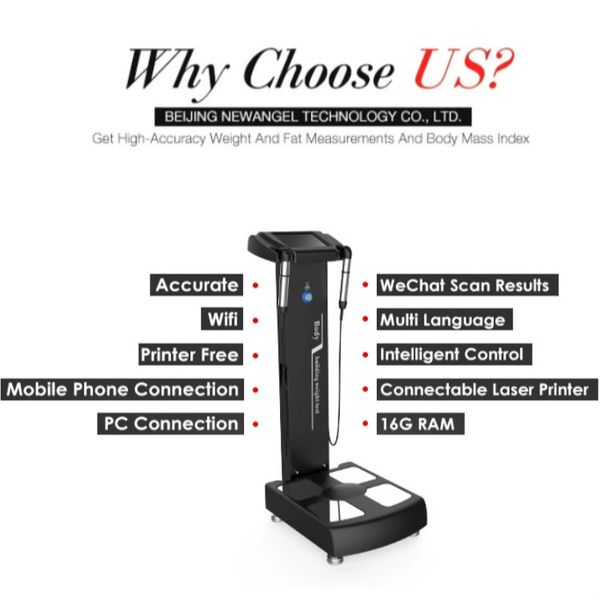 

china high-tech medical bio impedance human body composition with a4 printer analyser body composition analyzer 7.0 in stock