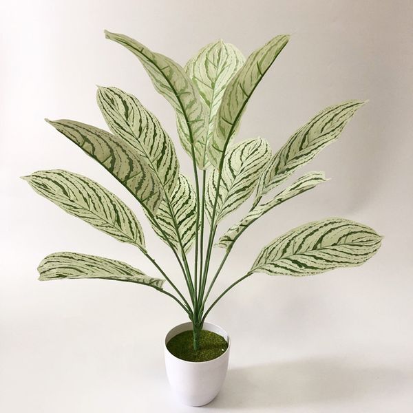 

decorative flowers & wreaths 66cm12 head artificial palm tree branch plastic rare plants green indoor potted balcony garden el office hallow