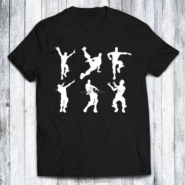 

fort dance emotes battle royale - black white t-shirt funny gaming merch dab men harajuku t shirt fashion tees