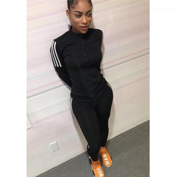 

casual slim long sleeved crew neck womens fashion sports tracksuits womens designer tracksuits two pieces autumn, Gray