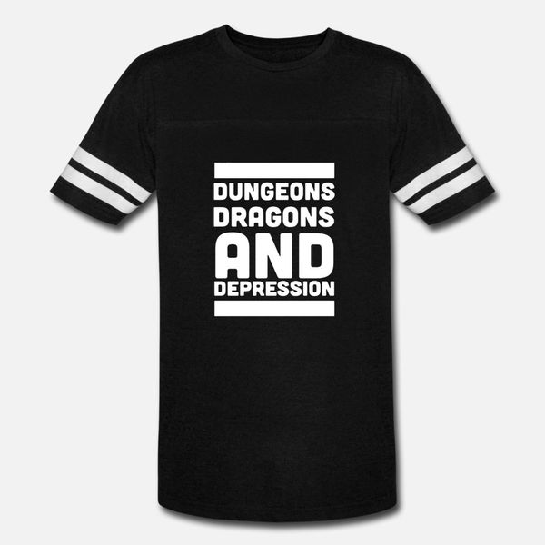 

dungeons dragons and depression t shirt men print 100% cotton round neck natural gift humor summer pictures shirt