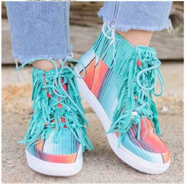 

2020 popular new style fashion flat women shoes blue leopard high canvas wholesale ankle boots in all seasons, Black