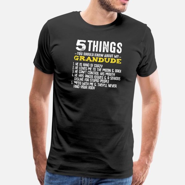 

5 things grandpa grandude great granddad grandpa t shirt men knitted tee shirt plus size 3xl formal sunlight comfortable summer formal