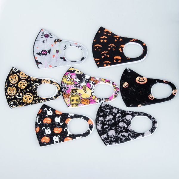 

dhl 100pcs fashion designer face masks halloween washable reusable ice silk mouth mask protection party mask fy0081