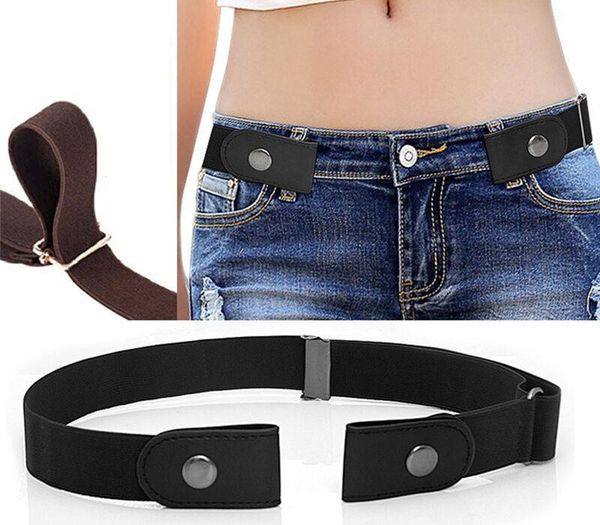 

imixlot 2020 new simple trendy buckle-elastic invisible belt women men casual daily clothes decoration accessories, Black;brown