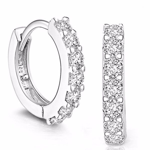 

твердые 925 sterling silver white асфальтовая кристалл хооп серьги weddingchoose cne быстрая доставка