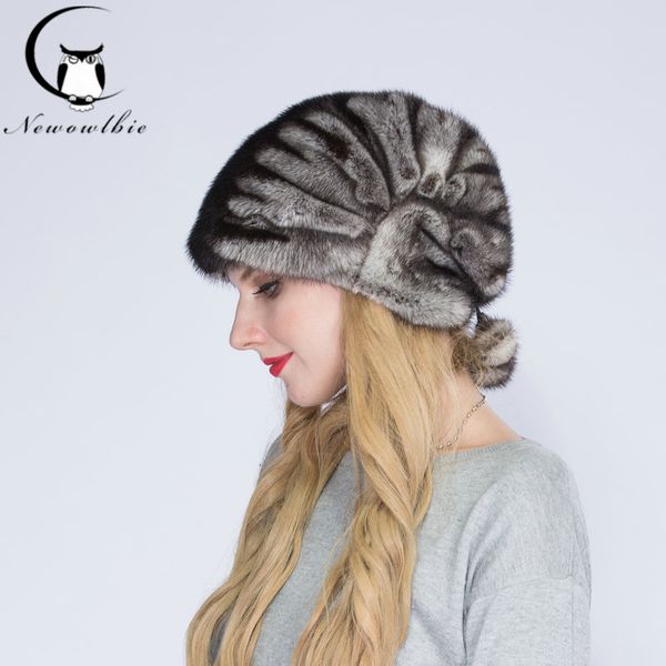 

wnaorbn natural christmas hat for women fashion size can adjust keep warm lady real fur winter hats, Blue;gray