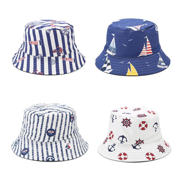

burizzi new summer reversible bucket hats outdoor fashion sunscreen vacation cap gorras panama bob fisherman fishing hat, Blue;gray