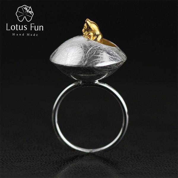 

lotus fun real 925 sterling silver natural original handmade designer fine jewelry fashion cats life rings for women bijoux