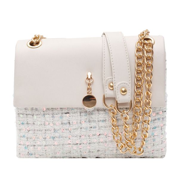 

chain strap 2020 pu leather patchwork line women handbags fashion brand designer lady's shoulder crossbody bags women's purses