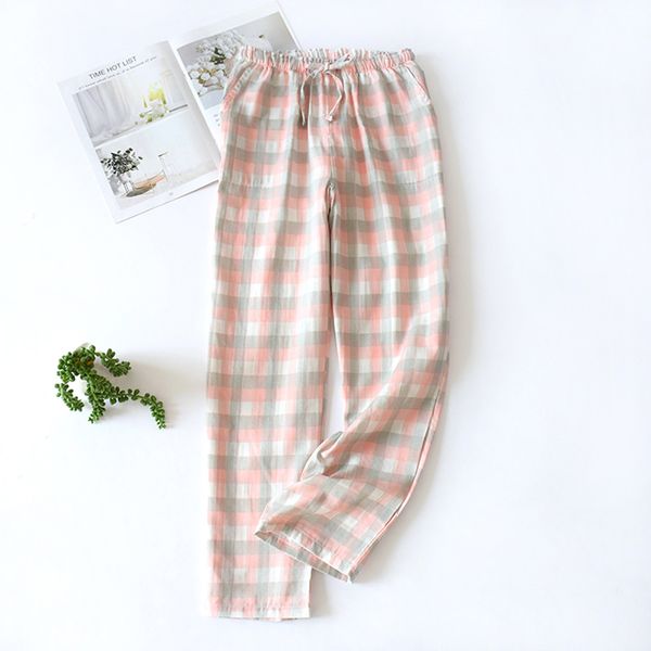

women pajamas pants new hommer ladies plaid floral print pants soft cotton trousers pajamas fashion thin loose home, Black;red