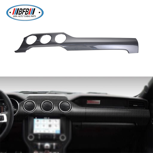 

for mustang 3 vents holes dry carbon fiber car add on style interior trim dashboard decoration sticker panel trim 2020