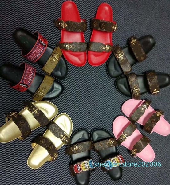 

fashion women's sandals designer shoes bohemian diamond slippers woman flats flip flops shoes summer beach sandals bag04 s50 s06, Black