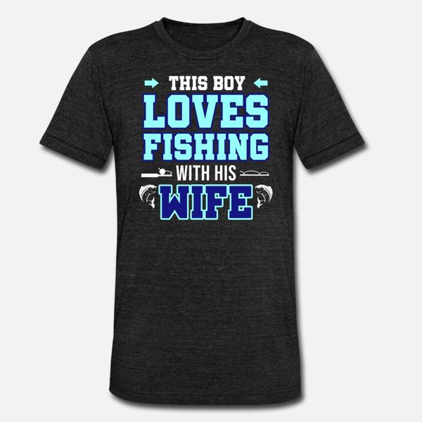 

fishing with his wife fisherman fishing fish gift t shirt men custom short sleeve round collar formal loose humor spring autumn cool, White;black