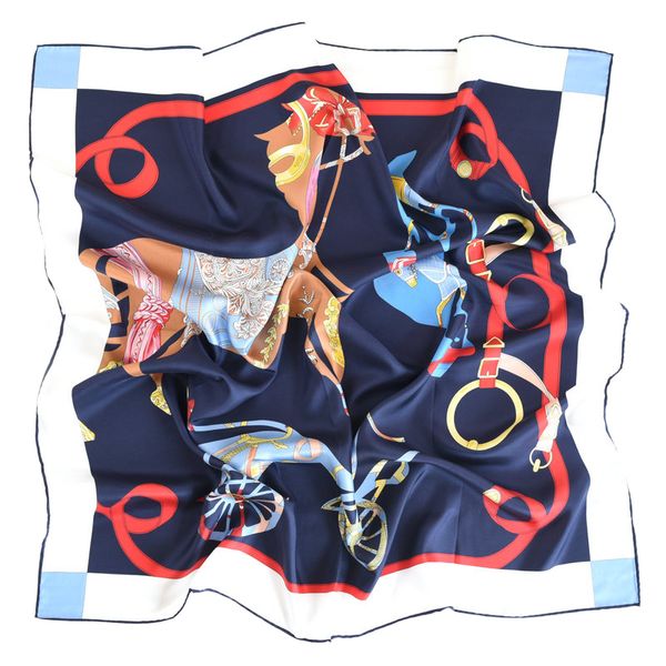 

racing horse 100% twill silk scarf wraps shawl, White