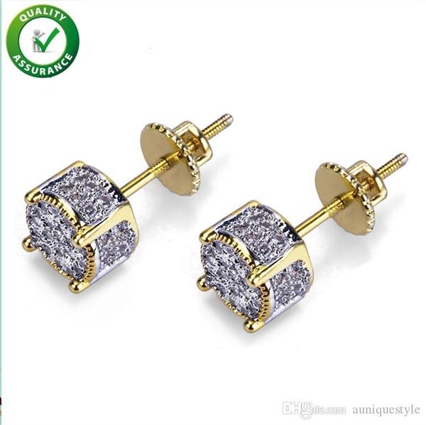 

Designer Earrings Luxury Jewelry Fashion Women Mens Earrings Hip Hop Diamond Stud Earings Iced Out Bling CZ Rock Punk Round Wedding Gift