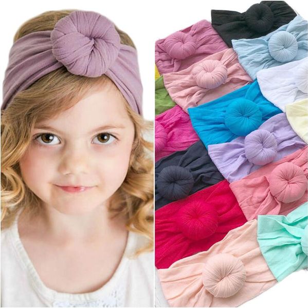 INS Fasce per capelli per bambini carini 21 colori Fasce elastiche per neonate Fasce per capelli Turbante per bambini Fascia in nylon Turbante Copricapo per bambini Avvolgere la testa