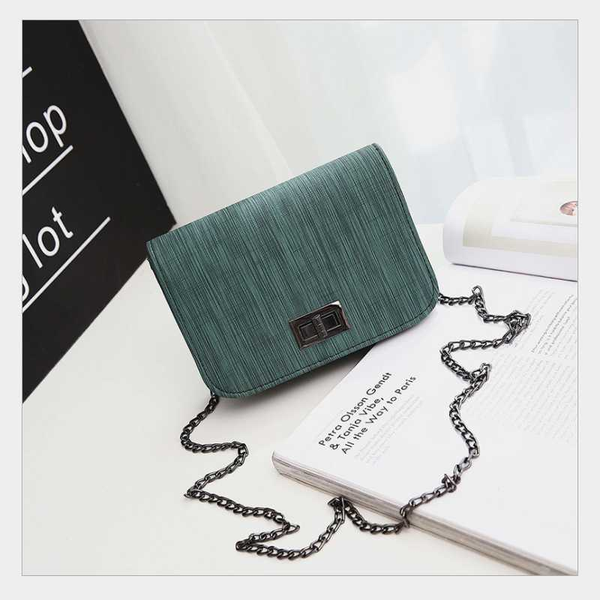 

small inclined span women's bag turn lock chain women's one shoulder bag new 2020pu leather handbag new luxu