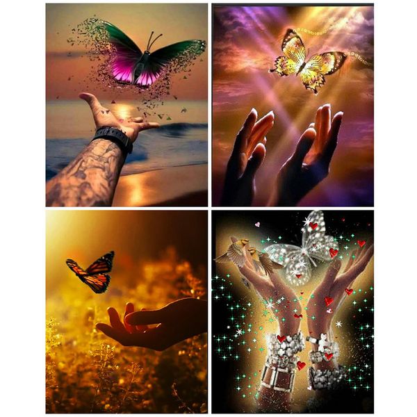 

evershine diamond embroidery butterfly cross stitch full square round diamond painting hand rhinestones pictures handicrafts