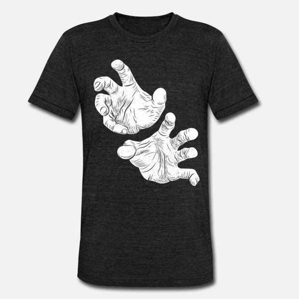 

halloween scary hands white creepy digits t shirt men custom cotton size s-3xl family graphic comical spring autumn standard shirt
