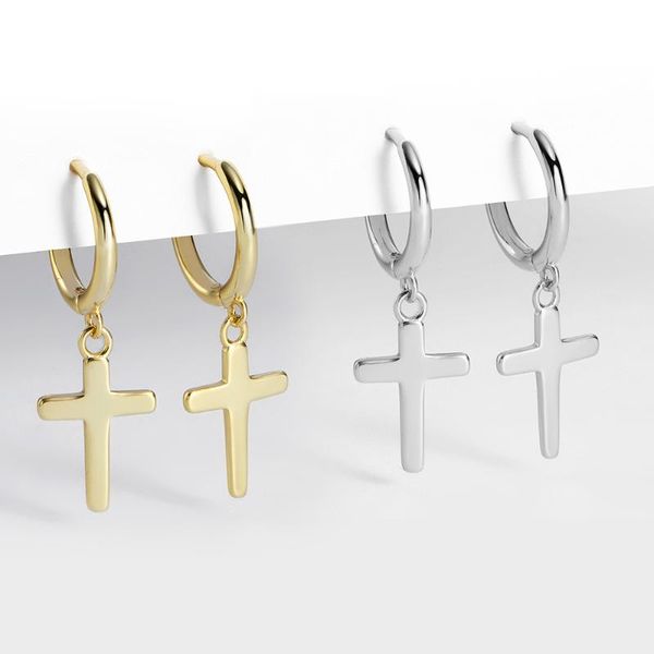 

925 sterling silver earrings cross drop earrings for women gold silver color dangle wedding jewelry gift