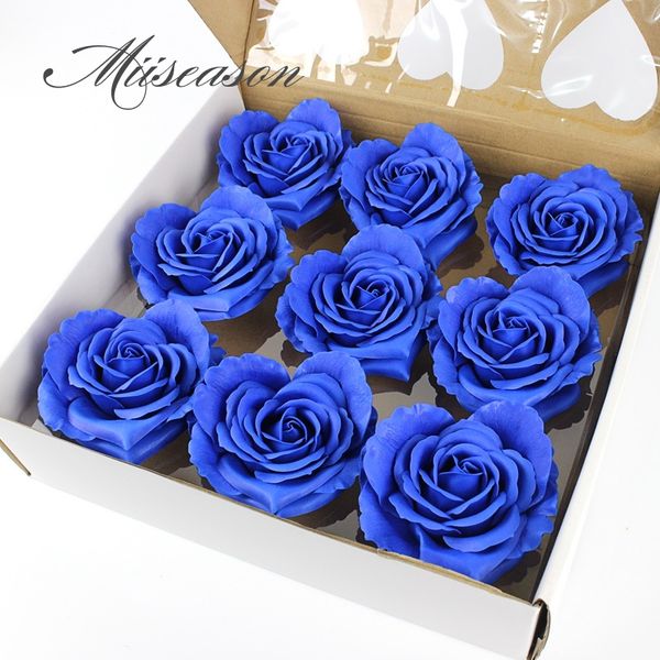 

9pcs diameter 10cm soap heart shape rose heads wedding valentine's day gift wedding bouquet home decor hand flower art